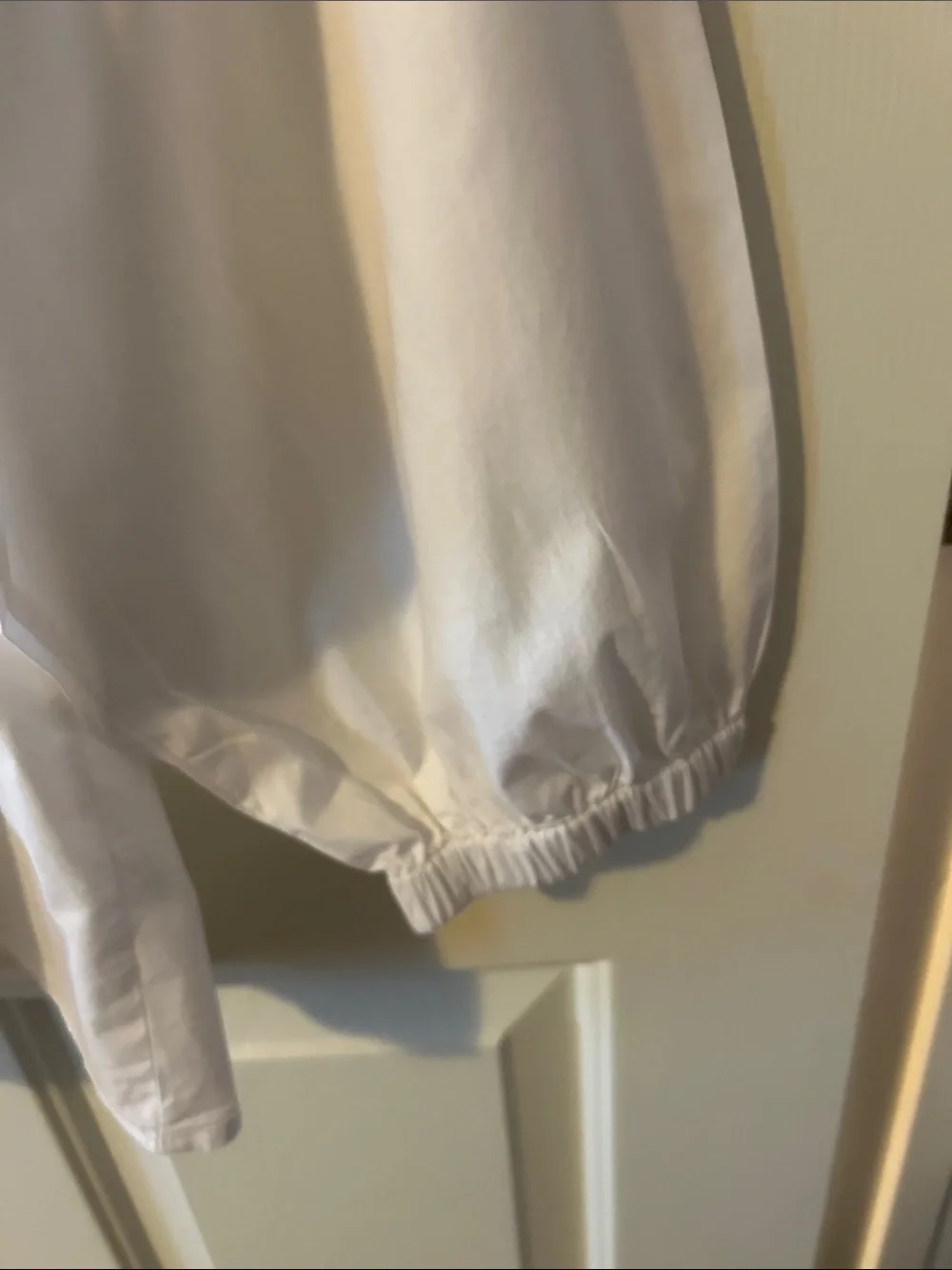 J. Crew White Smocked Ruffle-Neck Blouse